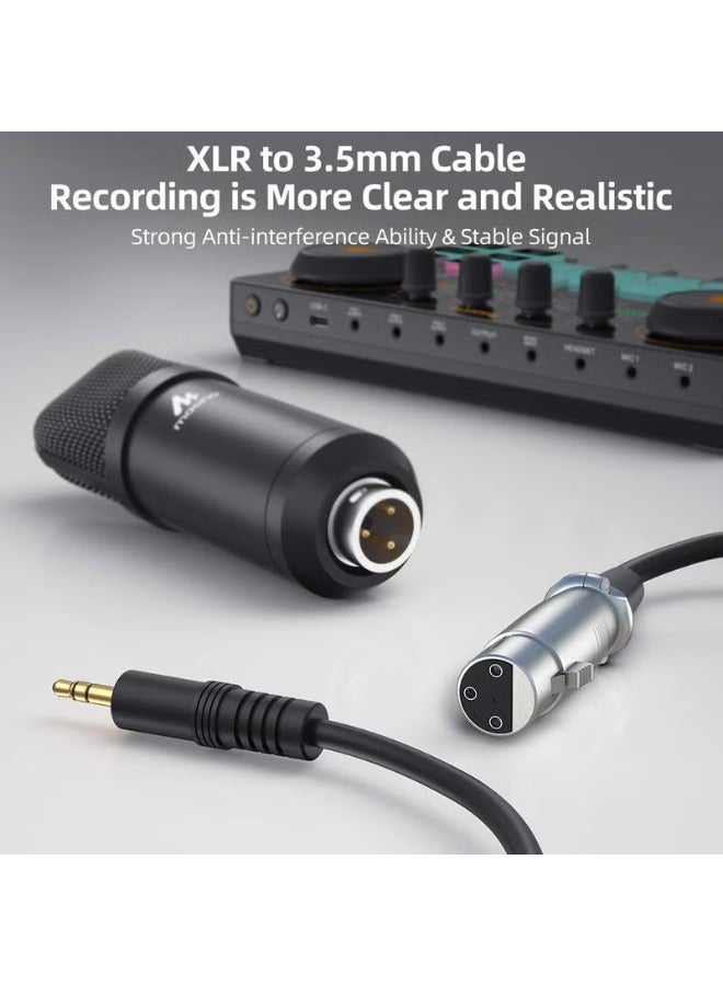 Maono طقم ميكروفون مكثف AU-A03 لبرنامج البودكاست مع حامل ميكروفون ذراع متحركة (أسود) - Image 2